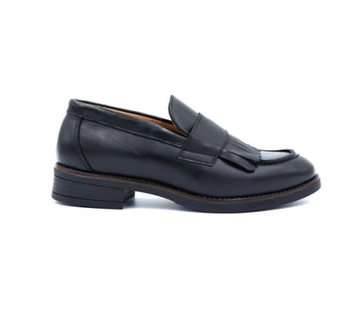 Mocassins em Pele Preta